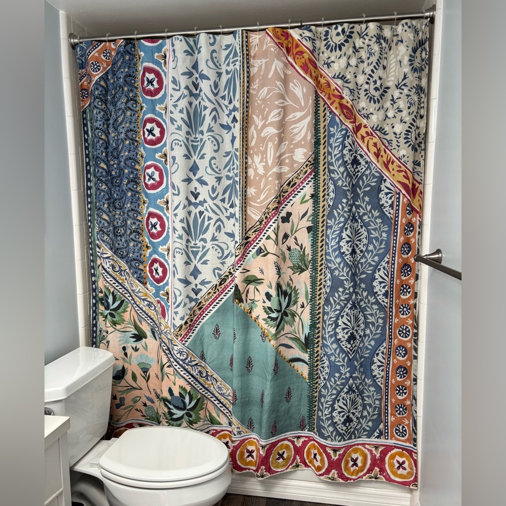 Anthropologie Aurelie Organic Cotton Shower Curtain - Picture 3 of 10